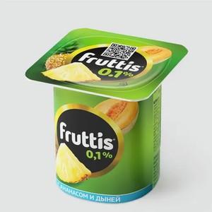 Йогуртный продукт 0.1% «Fruttis» Легкий Ананас и дыня/ Лесные ягоды, 110 г