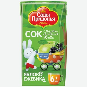 Сок Сады придонья Яблоко и ежевика осветленный с 6 мес. 125 мл
