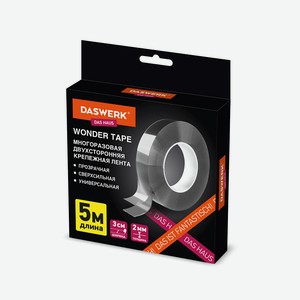 BRAUBERG Многоразовая двухсторонняя прозрачная крепежная лента NANO tape, 5 м х 30 мм, 2 мм.
