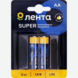 Элемент питания ЛЕНТА АА, LR6, 1,5В, алкалиновый Арт. ALR602, 2шт