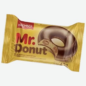 Кекс Krember Mr. Donut глазированный с карамельной начинкой 43 г