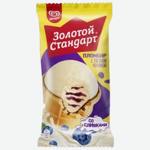 Мороженое Золотой Стандарт пломбир с таежной черникой 89 г