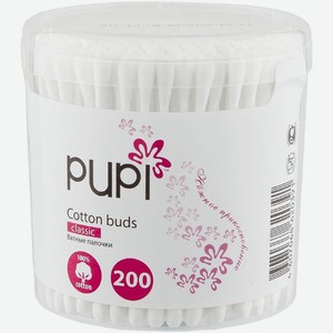 Палочки ватные Pupi 200шт, 200 шт