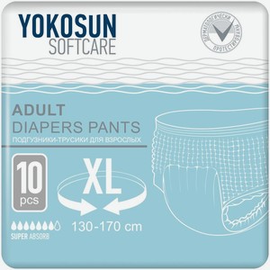 Подгузники-трусики YokoSun для взрослых р.xl 10шт., 10 шт