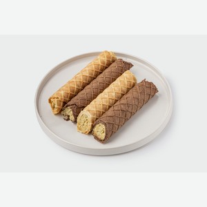 Трубочки вафельные  Двойной вкус   с фисташк. начинкой, 4 шт. 160 г