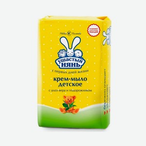 УШАСТЫЙ НЯНЬ Крем-мыло Алоэ и Подорожник, 90 г