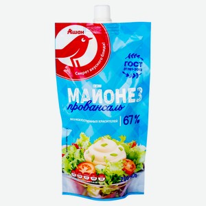 Майонез АШАН Красная птица Провансаль 67%, 200 мл