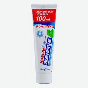 Зубная паста Новый жемчуг сильный аромат мяты 100 мл