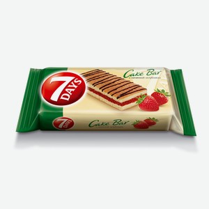 Пирожное бисквитное 7DAYS Cake Bar неглазированное с клубникой 30г