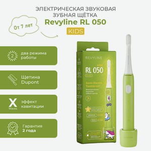 REVYLINE Электрическая звуковая зубная щётка RL 050 Kids, Green, 1 шт.