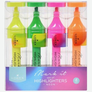 LOREX Текстовыделители Mark it NEON 1-5 мм, 4 шт.
