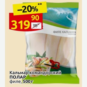 Кальмар командорский ПОЛАР филе, 500г
