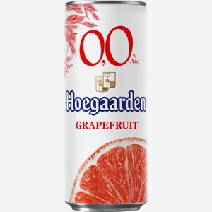 Напиток пивной безалкогольный HOEGAARDEN 0,0 Грейпфрут ж/б, Россия, 0.33 L