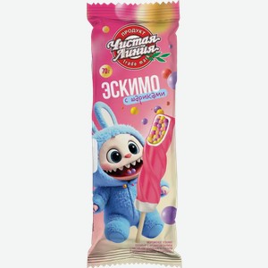 Мороженое Эскимо Пломбир Чистая Линия Спиролло Малина Гост 70Г