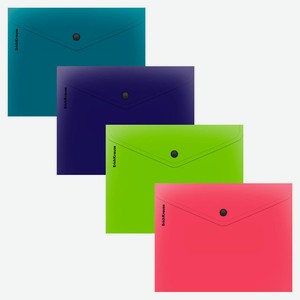 Папка-конверт ErichKrause Matt-touch Reef на кнопке пластиковая А5+ непрозрачная, 1 шт в ассортименте