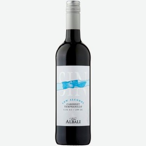 Вино Vina Albali Cabernet Tempranillo красное безалкогольное 750мл, 750 мл