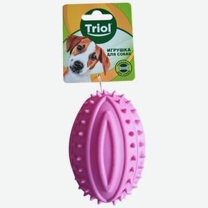 Игрушка для собак Triol Мяч для регби с шипами из резины 90мм в ассортименте 1шт., 1 шт