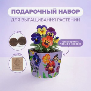 Подарочный набор для выращивания растений  Цветы , ВЫРАСТИ МЕНЯ!, в ассортименте