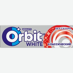 Жевательная резинка ORBIT Белоснежный Классический с ароматом мяты улучшенная драже, Россия, 13,6 г