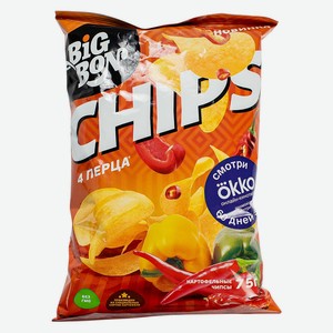 Чипсы BIGBON из натурального картофеля Четыре перца, 50г