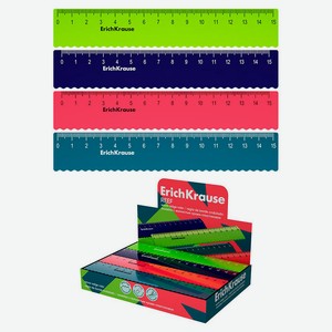 Линейка ErichKrause Reef с волнистым краем 15 см, 1 шт в ассортименте