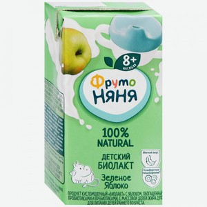 Биолакт Фрутоняня детский Зелёное яблоко, 2.9%, 200 мл, тетрапак