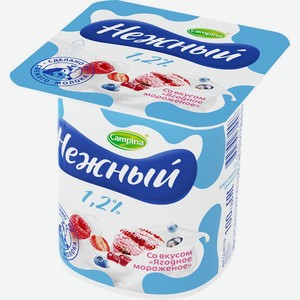 Продукт йогуртный CAMPINA паст. Нежный со вкусом Ягодное мороженое 1,2% без змж, Россия, 100 г