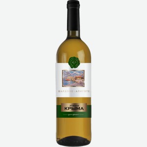 Вино Шардоне Алиготе "Этюды Крыма" белое сухое 0.7л