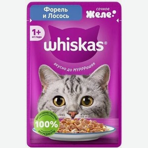 Корм влажный Whiskas для кошек Желе Форель-лосось 75г