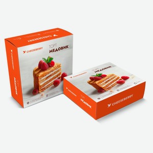Торт бисквитный медовый Cheeseberry Медовик замороженный, 700 г