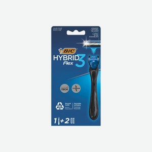 Бритва мужская BIC Hybrid 3 Flex 1 ручка 2 сменные кассеты