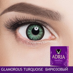 ADRIA Цветные контактные линзы, Glamorous, Turquoise, -1.00 / 14.5 / 8.6, 2 шт
