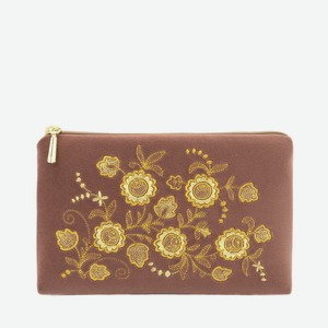 ТОРЖОКСКИЕ ЗОЛОТОШВЕИ Косметичка бархатная Мод 425-1 Рис 2029, Розовый