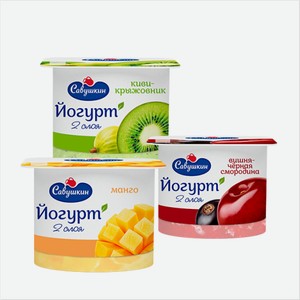 Йогурт CАВУШКИН двухслойный, в ассортименте 120гр