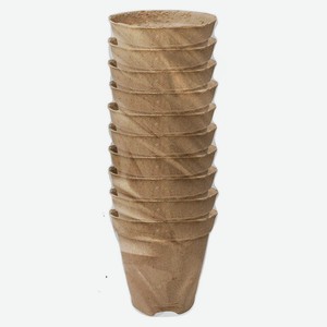 Горшки торфяные ГазонCity круглые с улучшенным дном 10.5 х 10 см 10 шт.