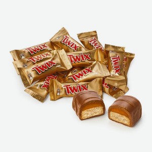 Печенье Twix Minis с карамелью, покрытое молочным шоколадом, 100 г
