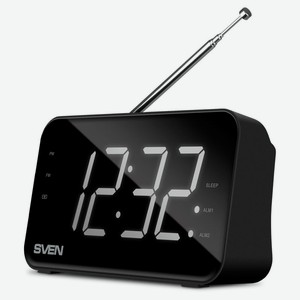 Радиоприемник Sven SRP-100 черный мощность 2 Вт (RMS) FM LED-дисплей