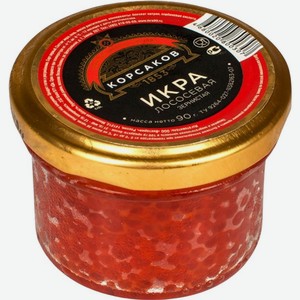 Икра лососевая Корсаков горбуши зернистая ст/б 90г, 90 г