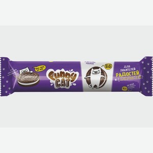 Печенье сахарное Funny Cat с какао и начинкой с ароматом ванили 158 г