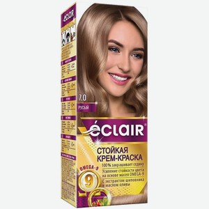 ECLAIR Стойкая крем-краска для волос с маслами OMEGA 9, Цвет: Русый; тон: 7.0; 50 мл