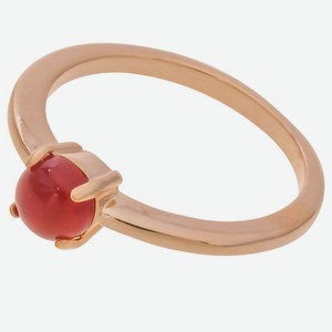 LJ Кольцо с красным агатом  1 камень , размер: 19