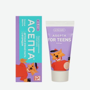 Детская зубная паста с фторидом Асепта For Teens Сочные фрукты от 8 лет 50мл