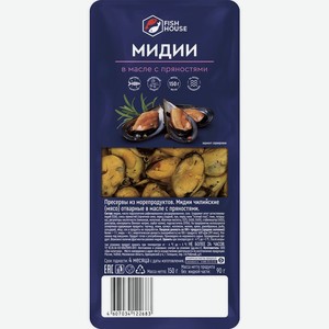 Мидии Fish House с пряностями в масле 150г, 150 г
