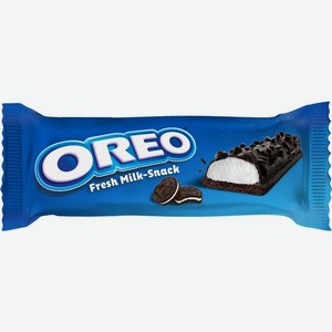 Пирожное Oreo Fresh Milk-Snack с молочной начинкой кусочками печенья бисквитное глазированное 27г, 27 г