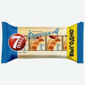 Круассан 7Days с кремом со вкусом Ваниль 4х65г, 4 шт