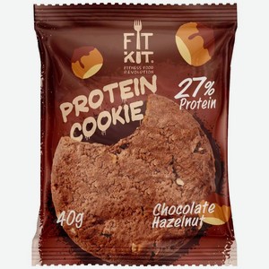 Десерт Fit Kit Куки со вкусом Шоколад-фундук протеиновый без сахара 40г, 40 г