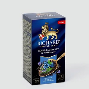 Чай «Richard» Royal Blueberry & Rosemary, 25 сашетов, 42,5 г