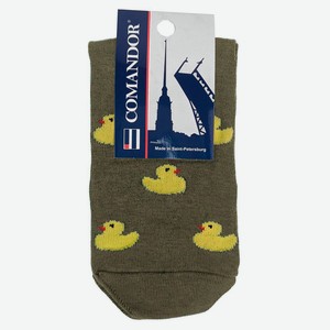 Носки мужские Comandor с рисунком утята зеленые, р. 25
