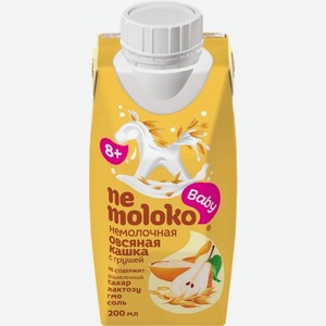 Каша овсяная Nemoloko с грушей безмолочная обогащённая для детей, 200мл, 200 мл