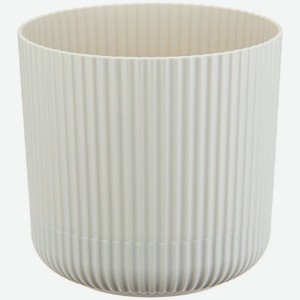 Кашпо Idea Вельвет белый ротанг с пристегнутым поддоном 1.6л, 1.6 л